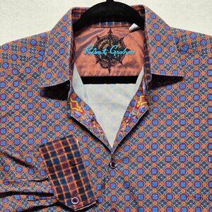 Robert Graham Men’s Medium Shirt Leprechaun Embroidered Long Sleeve Flip Cuff
